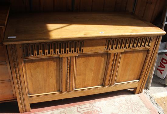 Large oak panelled blanket box